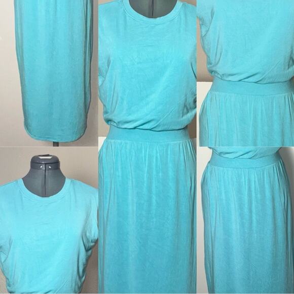 Athleta Santorini Cinch Midi Dress Women's Size XS Gulf Green Turquoise Blue - Picture 16 of 16